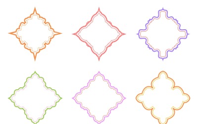 Conjunto de linhas duplas de design de emblema islâmico 6 - 11
