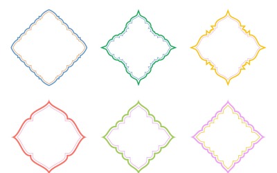 Diseño de emblema islámico líneas dobles Set 6 - 14