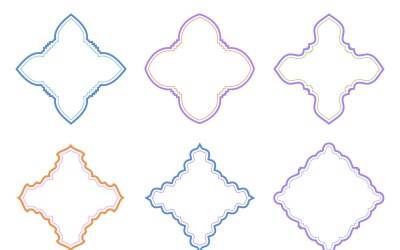 Diseño de emblema islámico líneas dobles Set 6 - 16