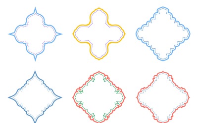 Linhas duplas de design de emblema islâmico Conjunto 6 - 18