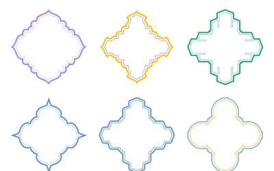 Conjunto de linhas duplas de design de emblema islâmico 6 - 1