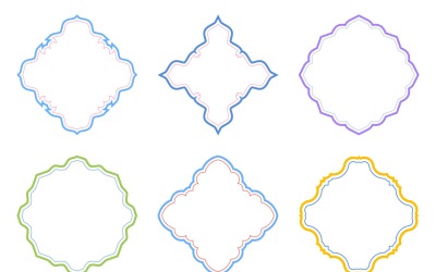 Linhas duplas de design de emblema islâmico Conjunto 6 - 20