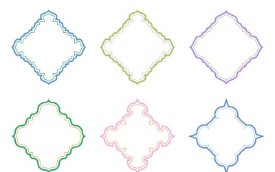 Diseño de emblema islámico líneas dobles Set 6 - 30.