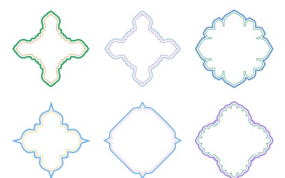 Diseño de emblema islámico líneas dobles Set 6 - 31