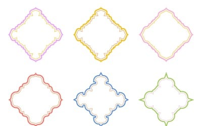 Diseño de emblema islámico líneas dobles Set 6 - 32