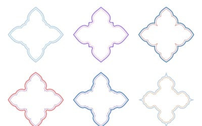 Diseño de emblema islámico líneas dobles Set 6 - 33