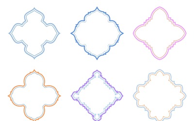 Исламский дизайн эмблемы, двойные линии, набор 6–34