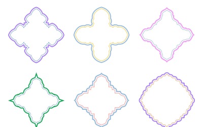 Conjunto de linhas duplas de design de emblema islâmico 6 - 3