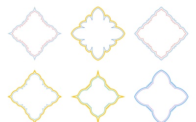 Islamic Emblem Design dubbla linjer Set 6 - 6