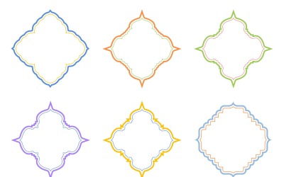 Conjunto de linhas duplas de design de emblema islâmico 6 - 7