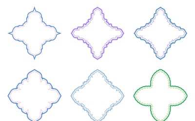Diseño de emblema islámico líneas dobles Set 6 - 8