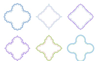 Islamic Emblem Design dubbla linjer Set 6 - 24.