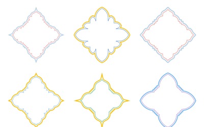 Islamic Emblem Design dupla vonalú készlet 6-6.
