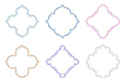 Исламский дизайн эмблемы, двойные линии, набор 6–34.