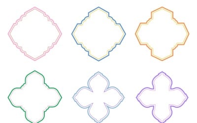 Linhas duplas de design de emblema islâmico Conjunto 6 - 23