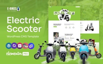 E-Bike - Veículo Elétrico e Estação de Carregamento Multiuso WordPress Elementor Theme