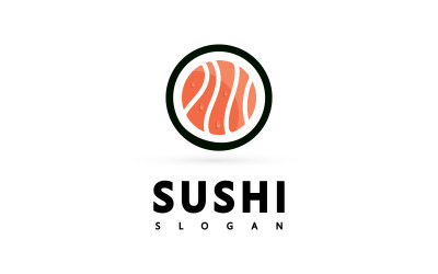 Logo Icon Vector Icon Bar of winkel, Sushi, Onigiri zalmbroodje, geïsoleerde moderne Object V1