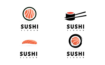 Logo Icon Vector Icon Bar ou boutique, Sushi, Onigiri Salmon Roll, Objet moderne isolé V5