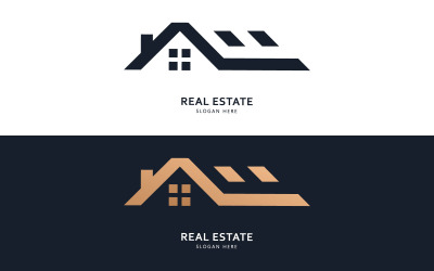 Logo immobiliare e concetto di design delle icone V4