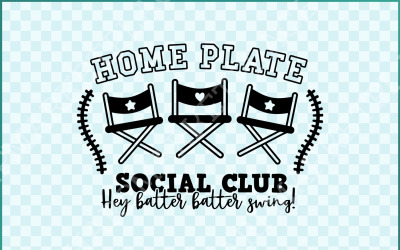 Home Plate Social Club, Hey Batter Swing, Baseball Mom SVG &amp;amp; PNG, Baseball Mama Family