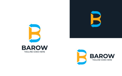 Diseño de logotipo moderno de flecha B