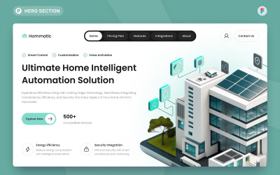 Hommatic - Home Automation System Hero Section Figma Template