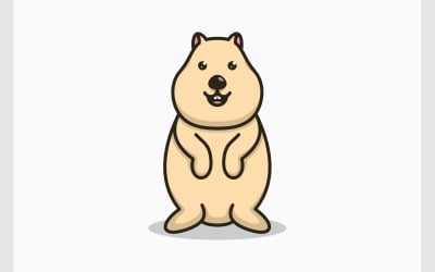 Illustrazione sveglia della mascotte del fumetto di Quokka