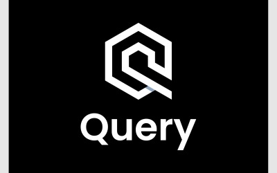 Litera Q sześciokątne logo geometryczne