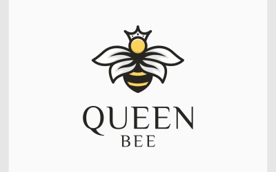 Logotipo de la mascota de dibujos animados de abeja reina