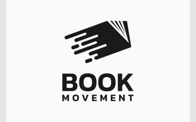 Logotipo De Movimiento Rápido De La Biblioteca De Libros