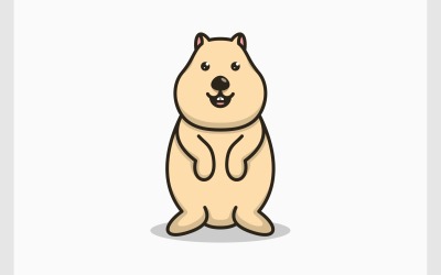 Niedliche Quokka-Cartoon-Maskottchen-Illustration