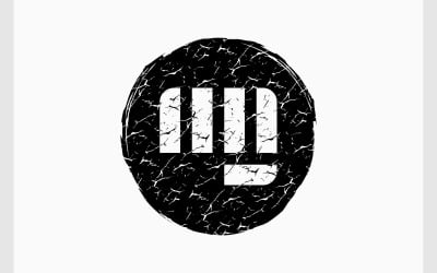 Punch Strijd Grunge Textuur Logo