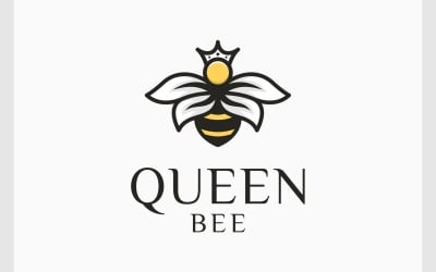 Queen Bee Cartoon Mascot Logo