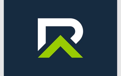 Bokstav R Pil Uppåt Uppåt Logotyp