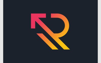 Bokstaven R Pilmarkör Modern Logotyp