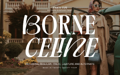 Borne Celine | Modern display teckensnitt