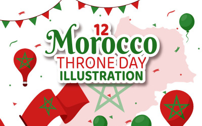 12 Marocko Throne Day Illustration