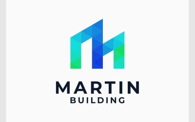 Letter M gebouw eigendom Logo