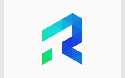 Letter R T Mosaic Triangle Logo