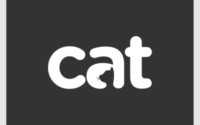 Logo creativo del marchio Wordmark del gatto