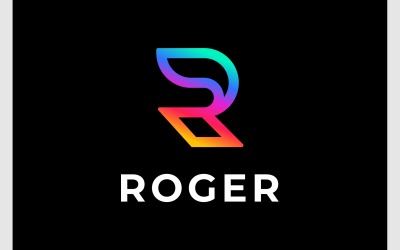 Bokstaven R modern färgglad logotyp