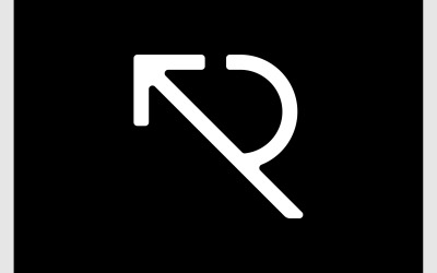 Bokstaven R Pil Markör Enkel Logotyp