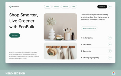 EcoBulk - Шаблон Figma для экологически чистого оптового магазина Hero Раздел