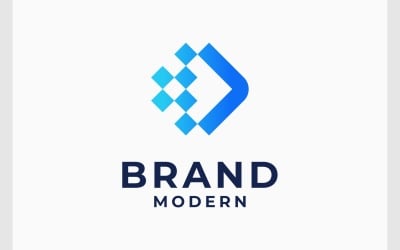 Forward Arrow Pixel Digital Logo