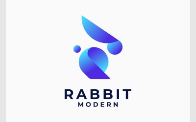 Kolorowe nowoczesne logo królika