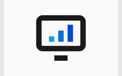 Monitore o logotipo do ícone de negócios do gráfico de computador