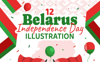 12 Vitrysslands självständighetsdagen Illustration