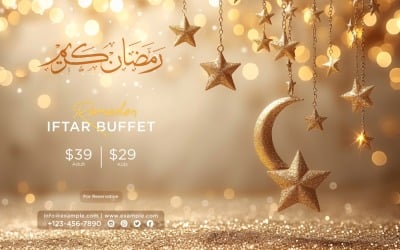Modèle de conception de bannière de buffet Iftar du Ramadan 75