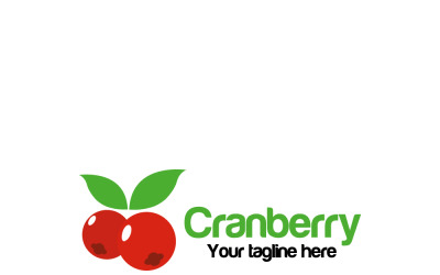 Logo-Vorlage für frische Cranberries, kostenloses Logo