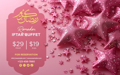 Modèle de conception de bannière de buffet Iftar du Ramadan 163